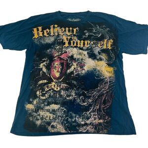 Mukawear Believe In Yourself Graphic T-Shirt‎ Y2K Skater Size XXL